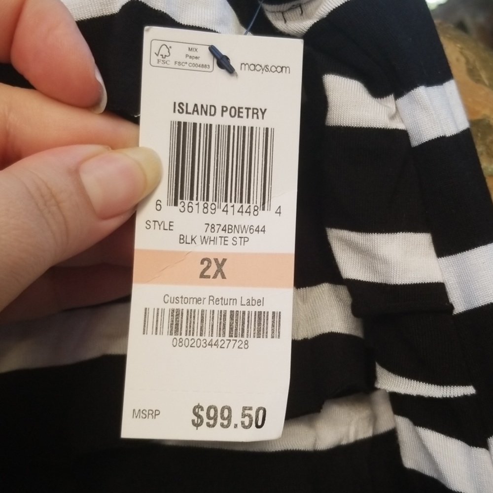 Black and White striped Alfani Dress - Picture 3 of 7